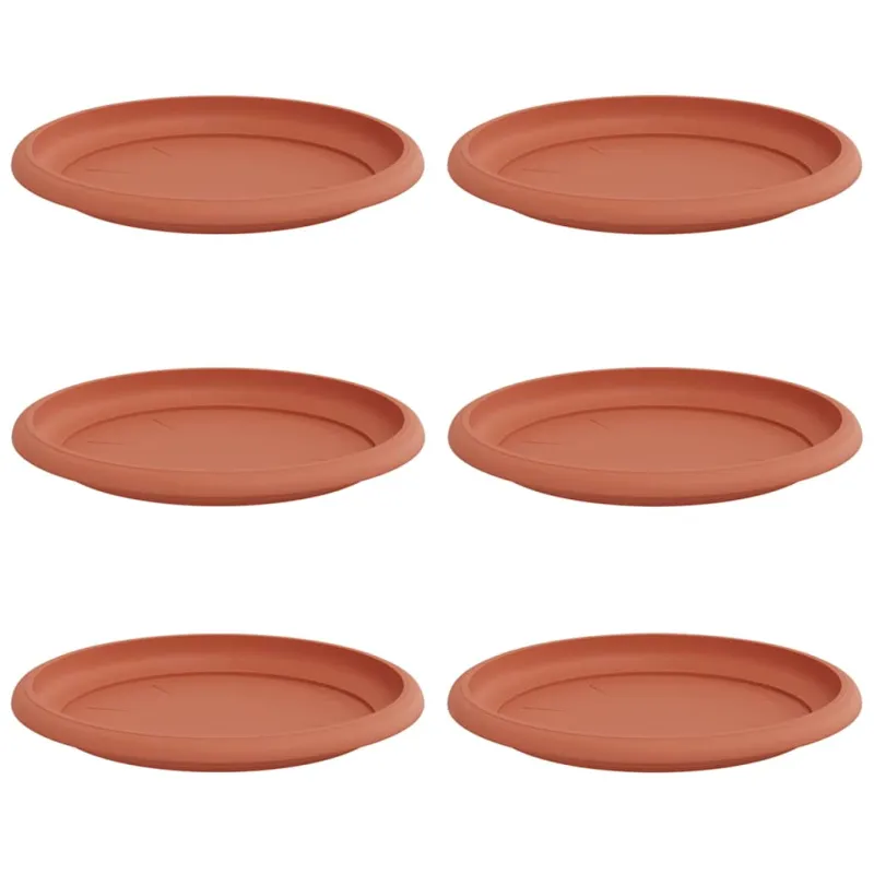 Apvalus gėlių padėklas 6 pcs Raudona plyta Ø 19 x 2 cm