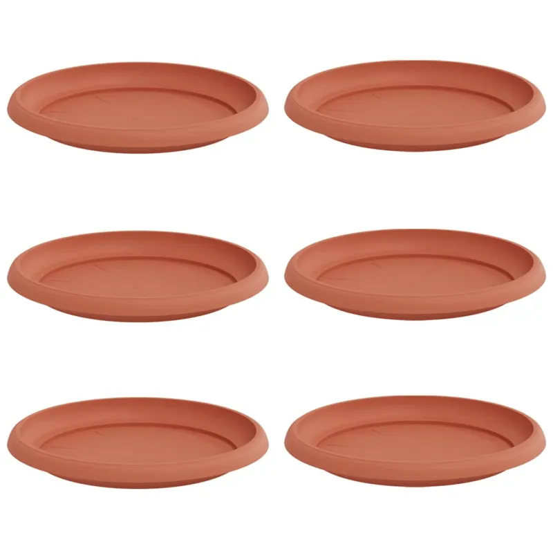 Apvalus gėlių padėklas 6 pcs Raudona plyta Ø 21,5 x 2,5 cm