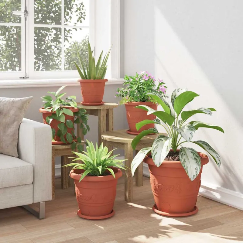 Apvalus gėlių padėklas 6 pcs Raudona plyta Ø 21,5 x 2,5 cm