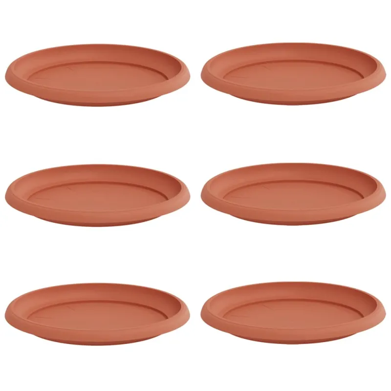 Apvalus gėlių padėklas 6 pcs Raudona plyta Ø 23,5 x 2,5 cm
