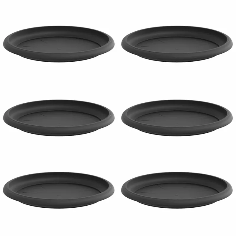 Apvalus gėlių padėklas 6 pcs Juoda Ø 17,5 x 2 cm Plastmasė