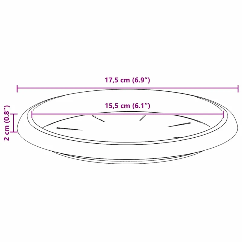 Apvalus gėlių padėklas 6 pcs Juoda Ø 17,5 x 2 cm Plastmasė