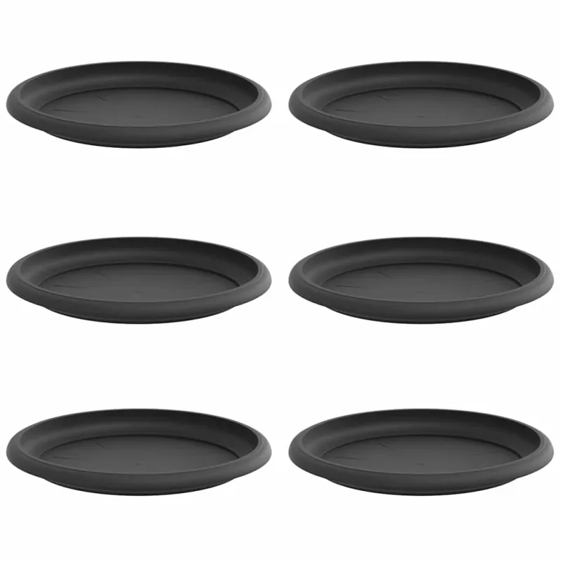 Apvalus gėlių padėklas 6 pcs Juoda Ø 19 x 2 cm Plastmasė