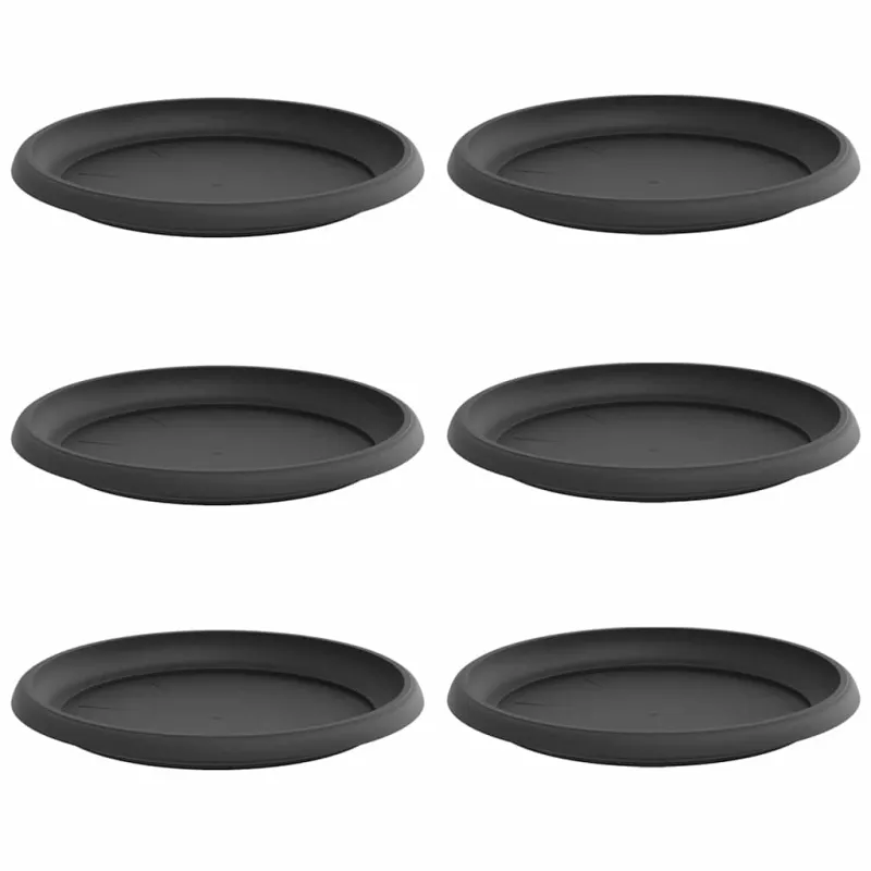 Apvalus gėlių padėklas 6 pcs Juoda Ø 14 x 2 cm Plastmasė