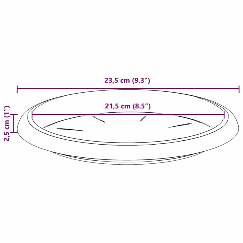 Apvalus gėlių padėklas 6 pcs Juoda Ø 14 x 2 cm Plastmasė