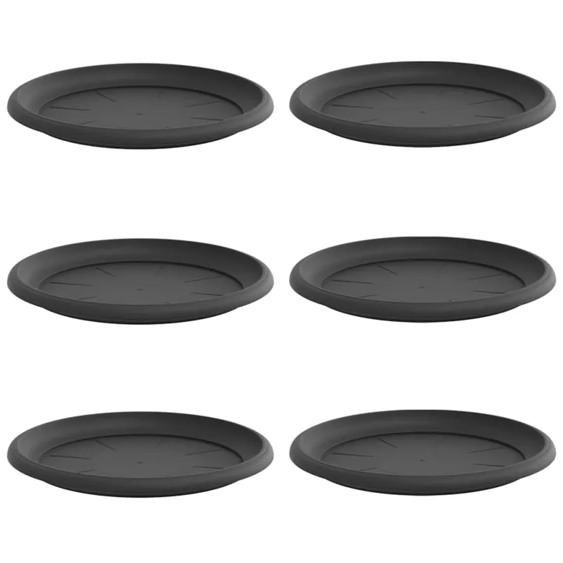 Apvalus gėlių padėklas 6 pcs Juoda Ø 14 x 2 cm Plastmasė