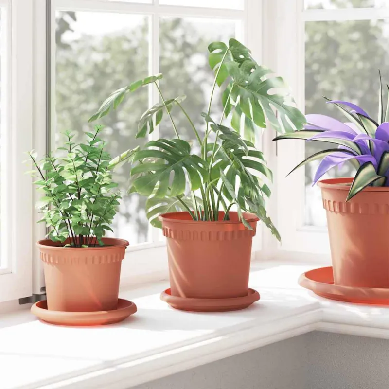 Apvalus gėlių padėklas 24 pcs Raudona plyta Ø 14 x 2 cm