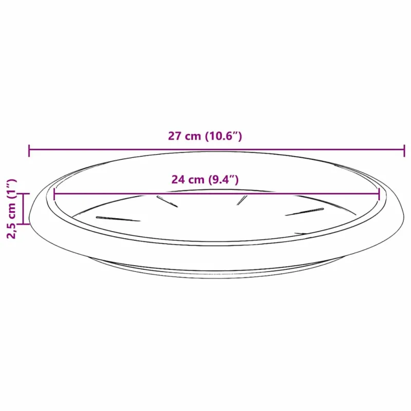 Apvalus gėlių padėklas 24 pcs Raudona plyta Ø 27 x 2,5 cm