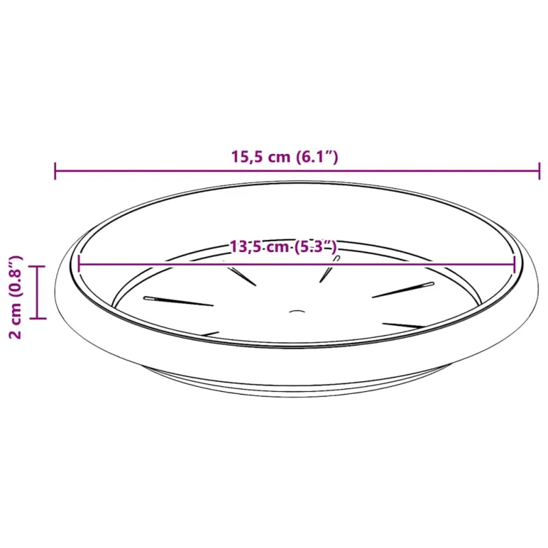 Apvalus gėlių padėklas 24 pcs Juoda Ø 15,5 x 2 cm Plastmasė