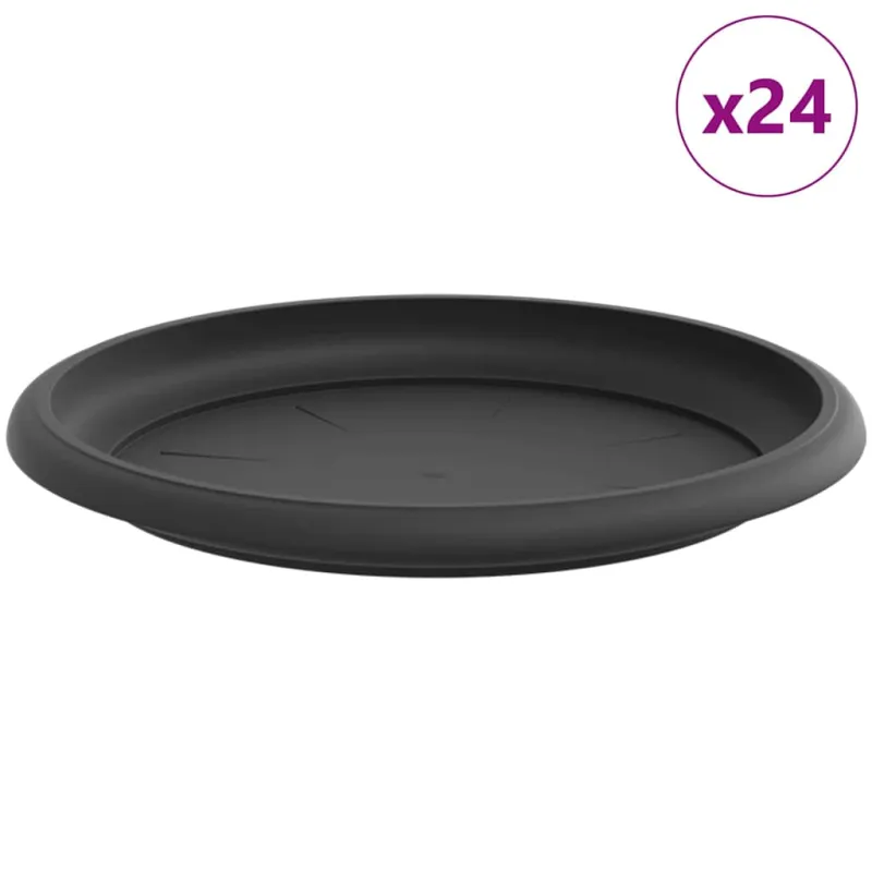Apvalus gėlių padėklas 24 pcs Juoda Ø 17,5 x 2 cm Plastmasė