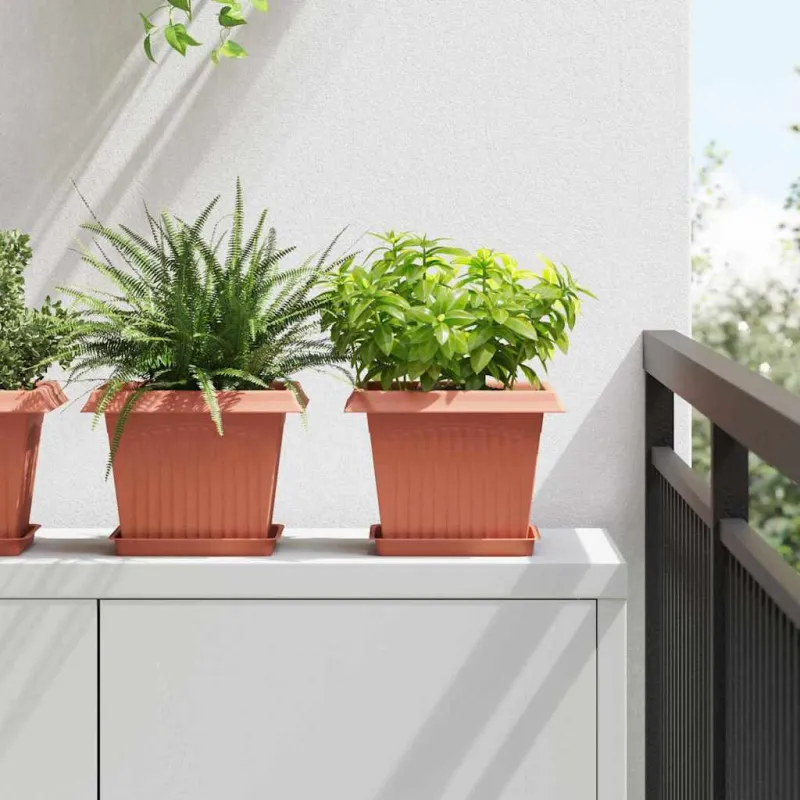 Kvadratinis gėlių vazonas 6 pcs Raudona plyta 23 x 23 x 17,5 cm