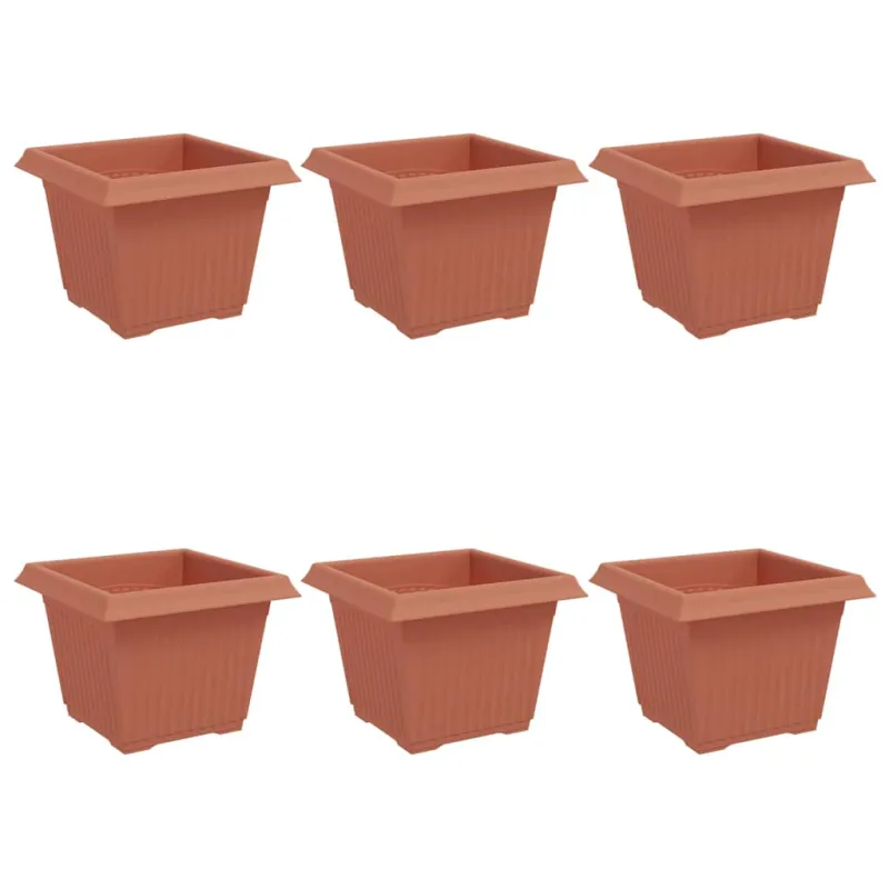 Kvadratinis gėlių vazonas 6 pcs Raudona plyta 23 x 23 x 17,5 cm