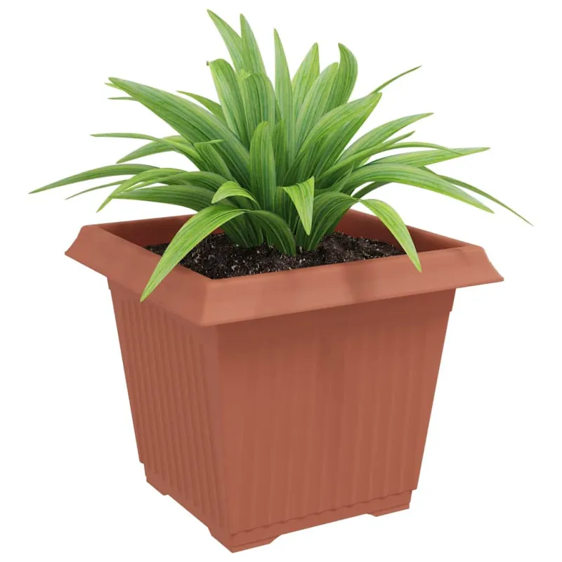 Kvadratinis gėlių vazonas 6 pcs Raudona plyta Plastmasė