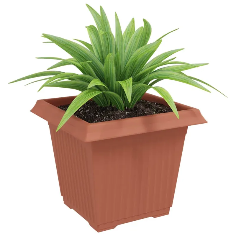 Kvadratinis gėlių vazonas 6 pcs Raudona plyta 33 x 33 x 26 cm
