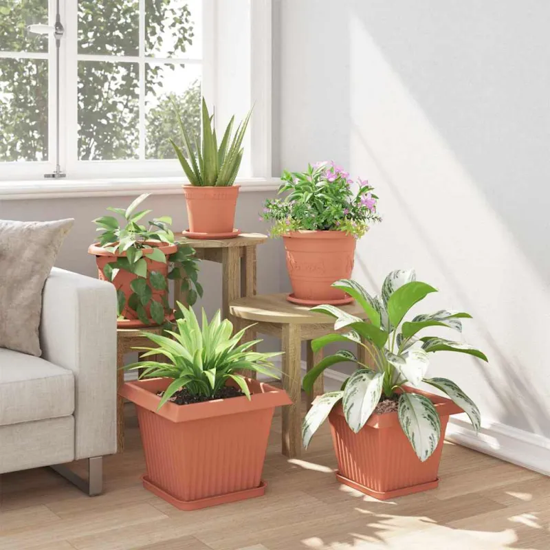 Kvadratinis gėlių vazonas 6 pcs Raudona plyta 33 x 33 x 26 cm