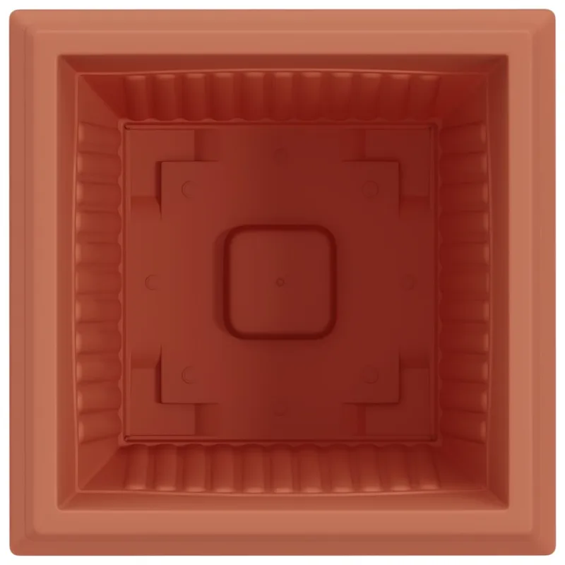 Kvadratinis gėlių vazonas 6 pcs Raudona plyta 43 x 43 x 33,5 cm