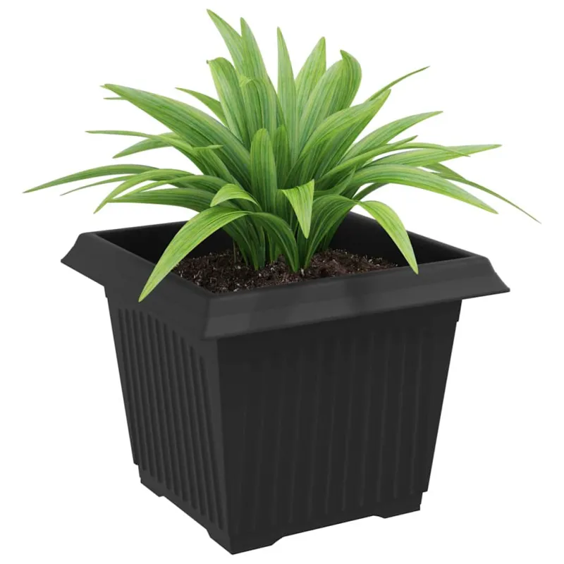 Kvadratinis gėlių vazonas 6 pcs Juoda 23 x 23 x 17,5 cm