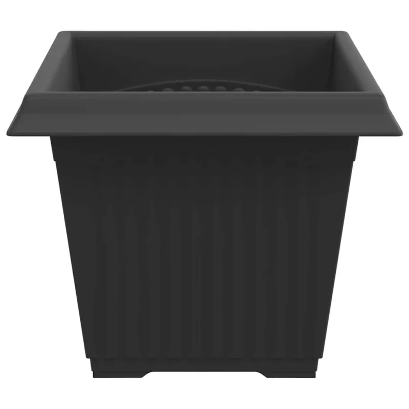 Kvadratinis gėlių vazonas 6 pcs Juoda 33 x 33 x 26 cm Plastmasė