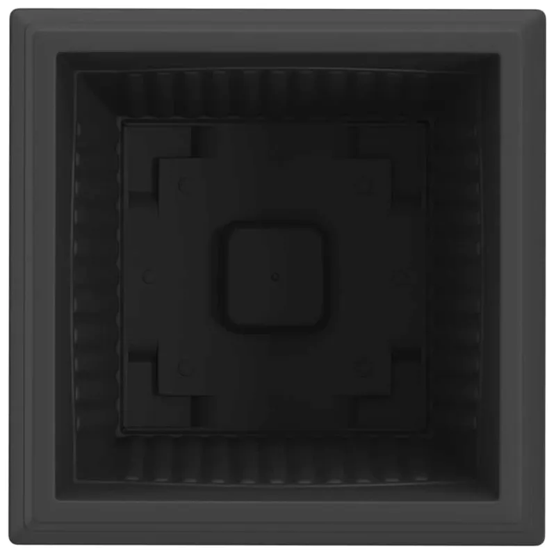 Kvadratinis gėlių vazonas 6 pcs Juoda 43 x 43 x 33,5 cm