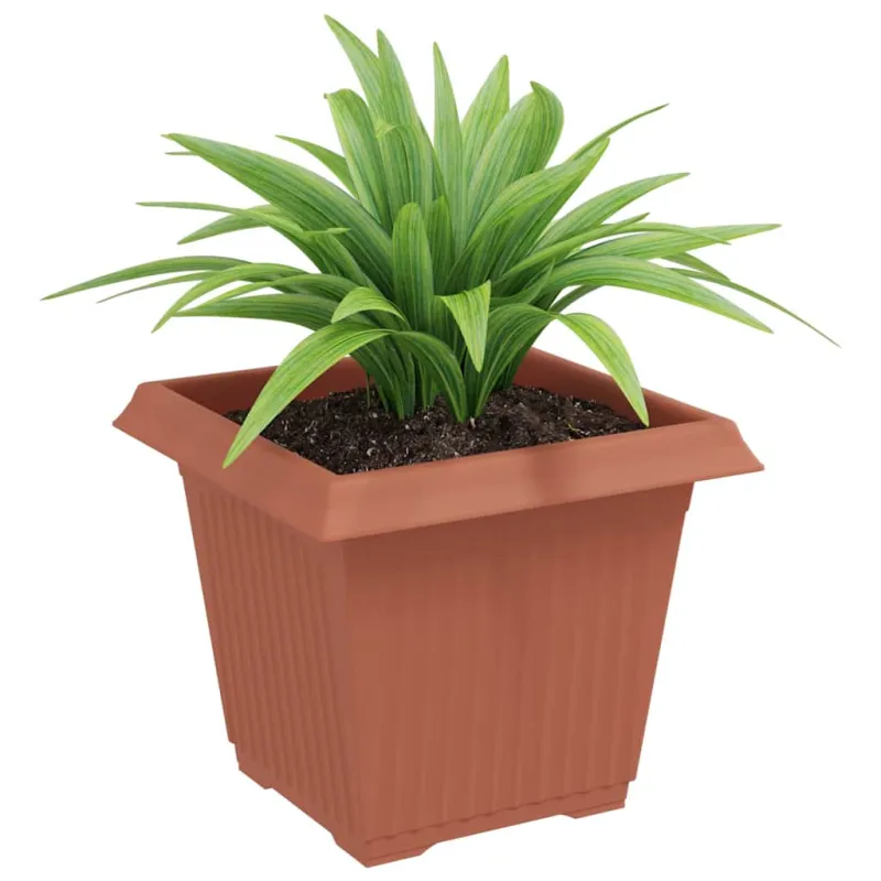 Kvadratinis gėlių vazonas 24 pcs Raudona plyta 20 x 20 x 16 cm