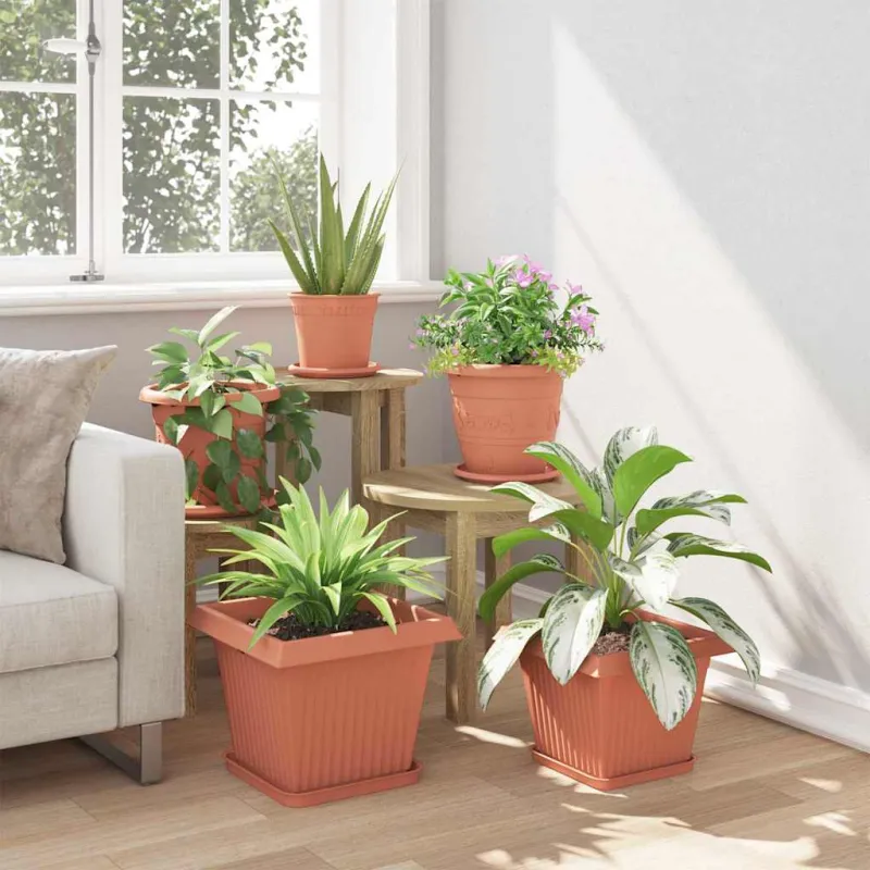 Kvadratinis gėlių vazonas 24 pcs Raudona plyta 33 x 33 x 26 cm