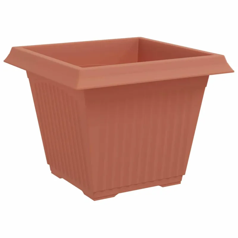 Kvadratinis gėlių vazonas 24 pcs Raudona plyta Plastmasė