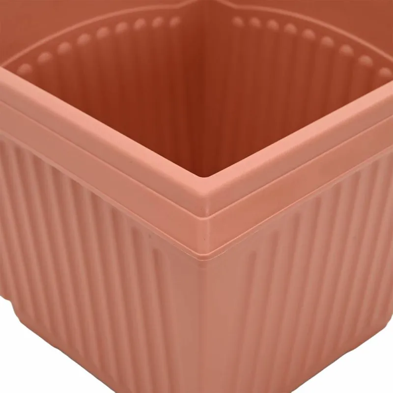 Kvadratinis gėlių vazonas 24 pcs Raudona plyta Plastmasė