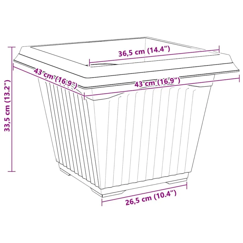 Kvadratinis gėlių vazonas 24 pcs Raudona plyta Plastmasė