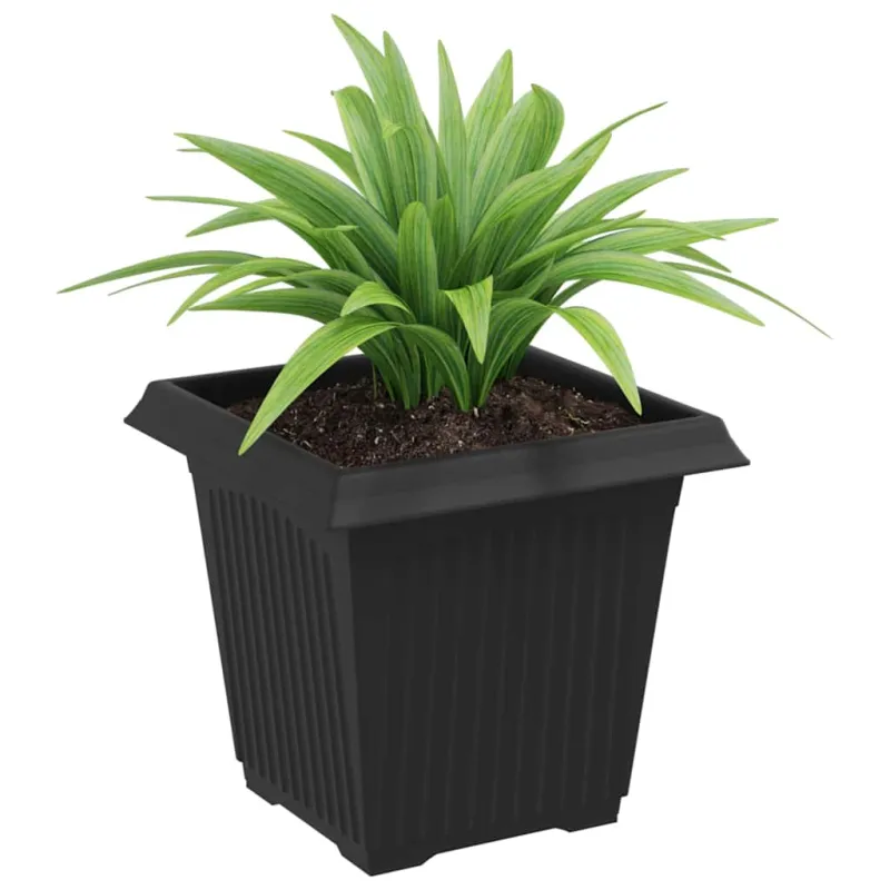 Kvadratinis gėlių vazonas 24 pcs Juoda 16 x 16 x 14 cm