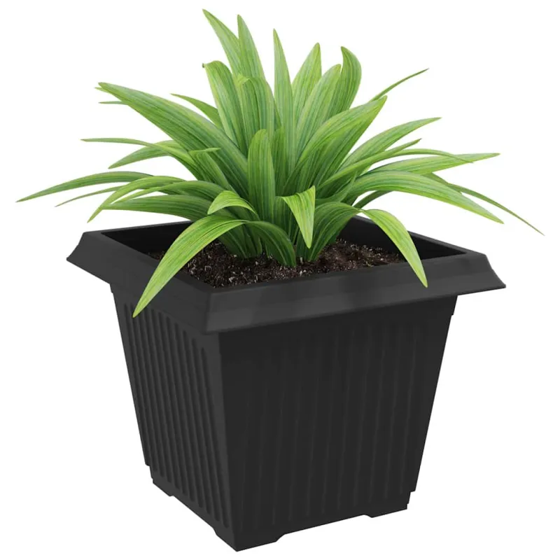 Kvadratinis gėlių vazonas 24 pcs Juoda 43 x 43 x 33,5 cm