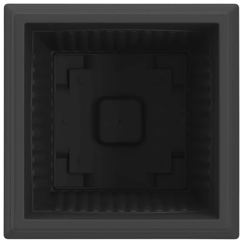 Kvadratinis gėlių vazonas 24 pcs Juoda 43 x 43 x 33,5 cm