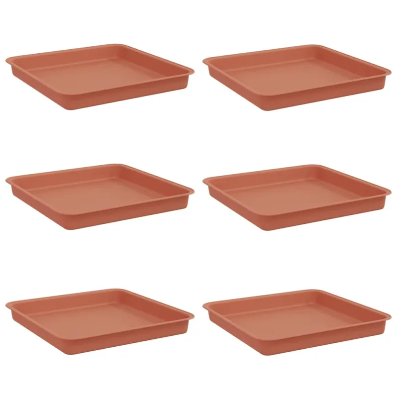 Kvadratinis gėlių padėklas 6 pcs Raudona plyta 18 x 18 x 2 cm