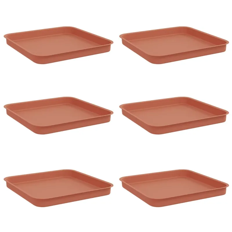 Kvadratinis gėlių padėklas 6 pcs Raudona plyta 21 x 21 x 2 cm