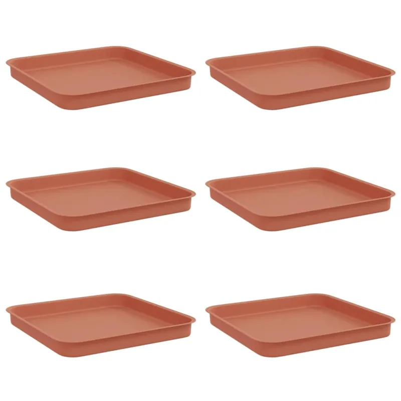 Kvadratinis gėlių padėklas 6 pcs Raudona plyta Plastmasė