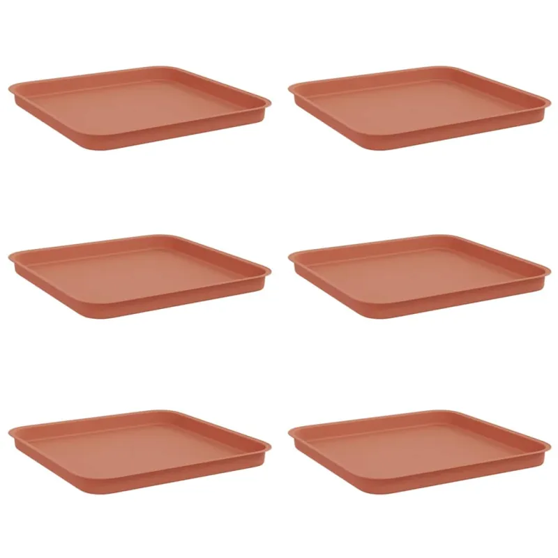 Kvadratinis gėlių padėklas 6 pcs Raudona plyta 32 x 32 x 2,5 cm