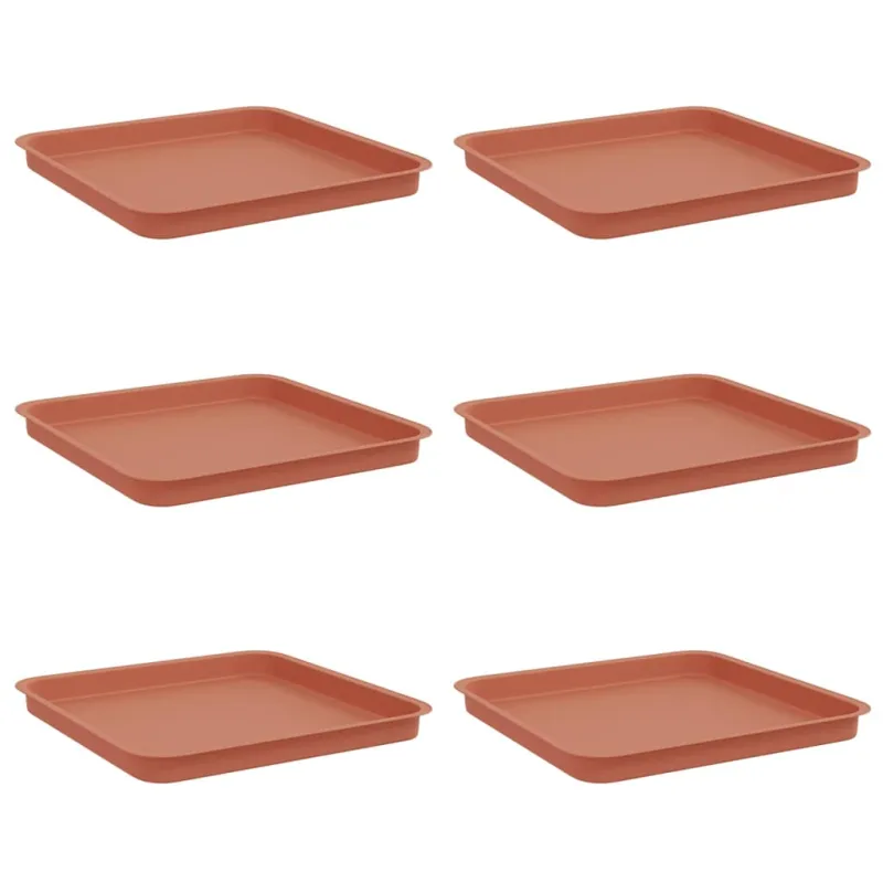 Kvadratinis gėlių padėklas 6 pcs Raudona plyta 36 x 36 x 2.5 cm