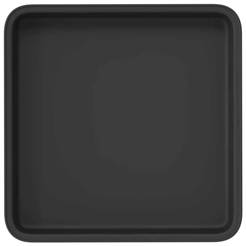 Kvadratinis gėlių padėklas 6 pcs Juoda 18 x 18 x 2 cm Plastmasė