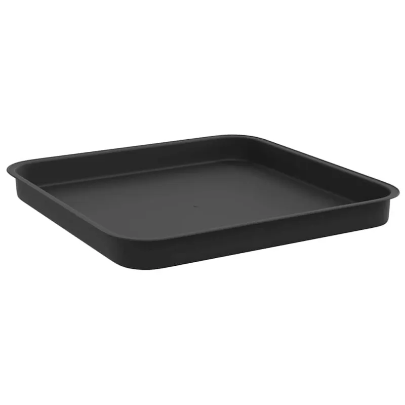 Kvadratinis gėlių padėklas 6 pcs Juoda 21 x 21 x 2 cm Plastmasė