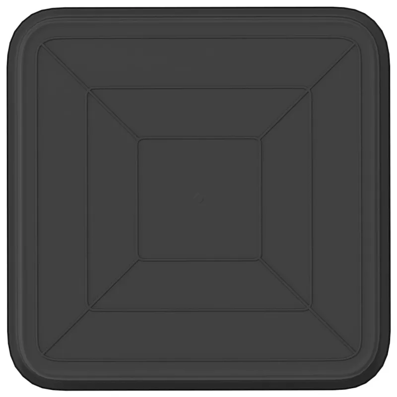 Kvadratinis gėlių padėklas 24 pcs Juoda 25,5 x 25,5 x 2,5 cm