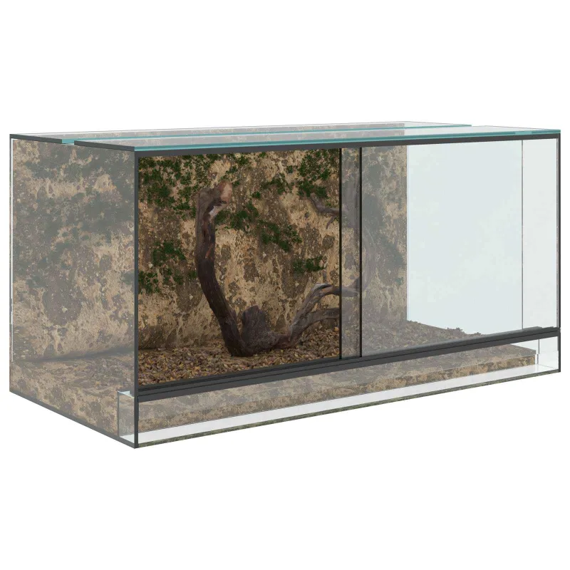 Terariumas su saugykla Skaidrus 80 x 40 x 40 cm Stiklas