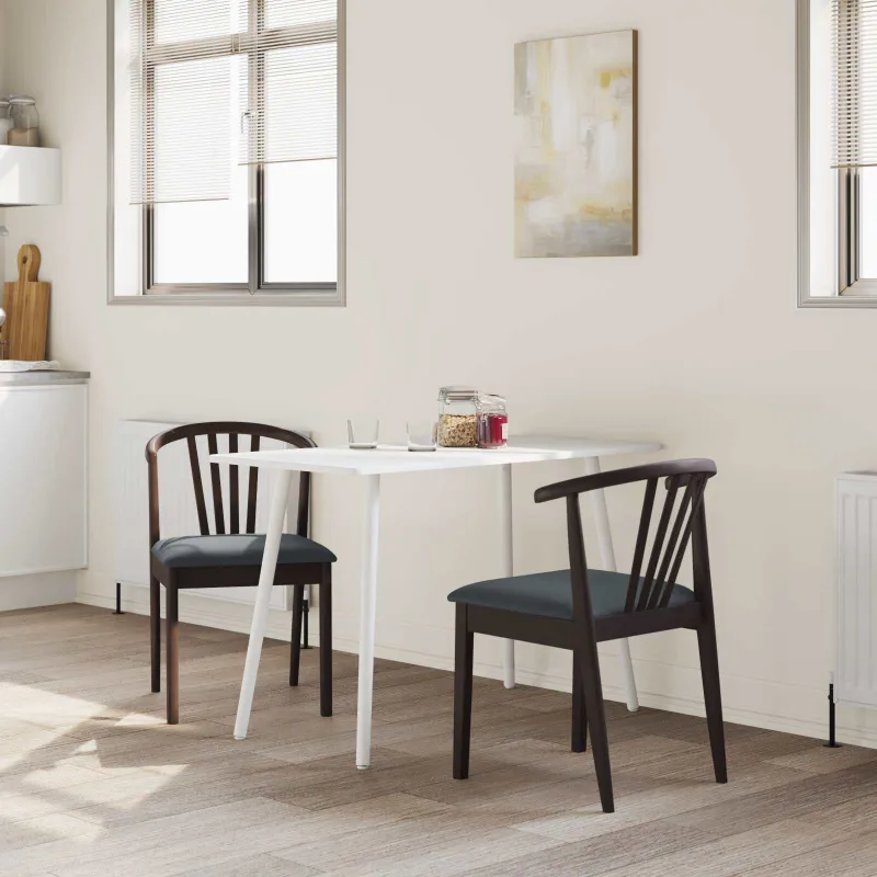 Valgomasis krėslas 2 pcs Šviesiai rudas ir juodas