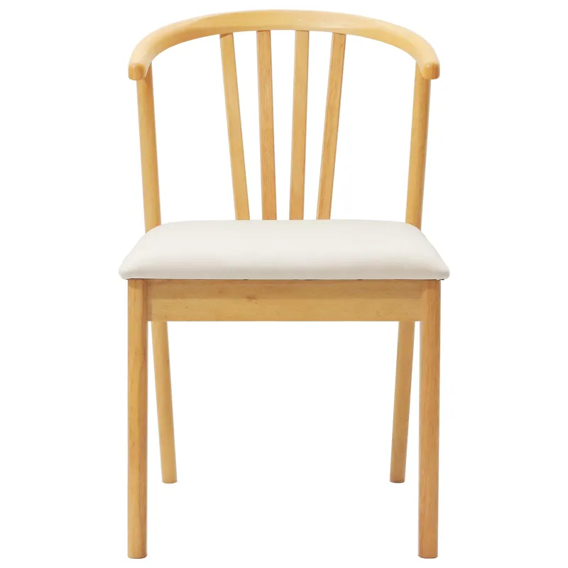 Valgomasis krėslas 2 pcs Natūralus ir šviesus