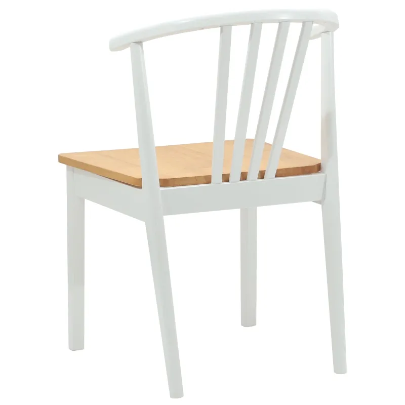 Valgomasis krėslas 2 pcs baltos ir natūralios spalvos