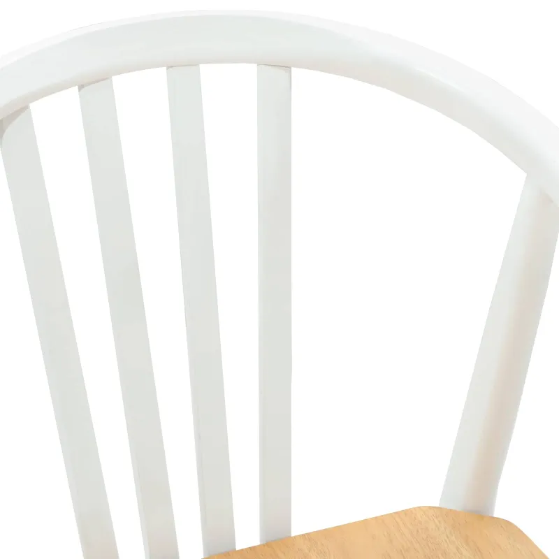 Valgomasis krėslas 2 pcs baltos ir natūralios spalvos