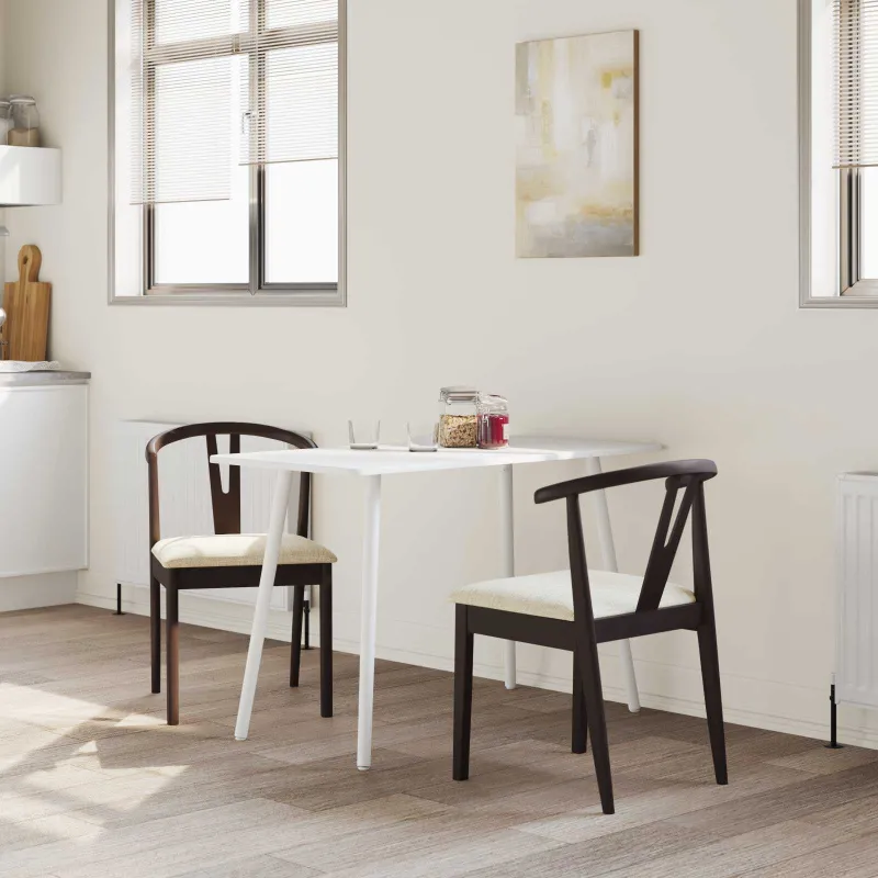 Valgomasis krėslas 2 pcs Šviesiai rudas ir šviesus