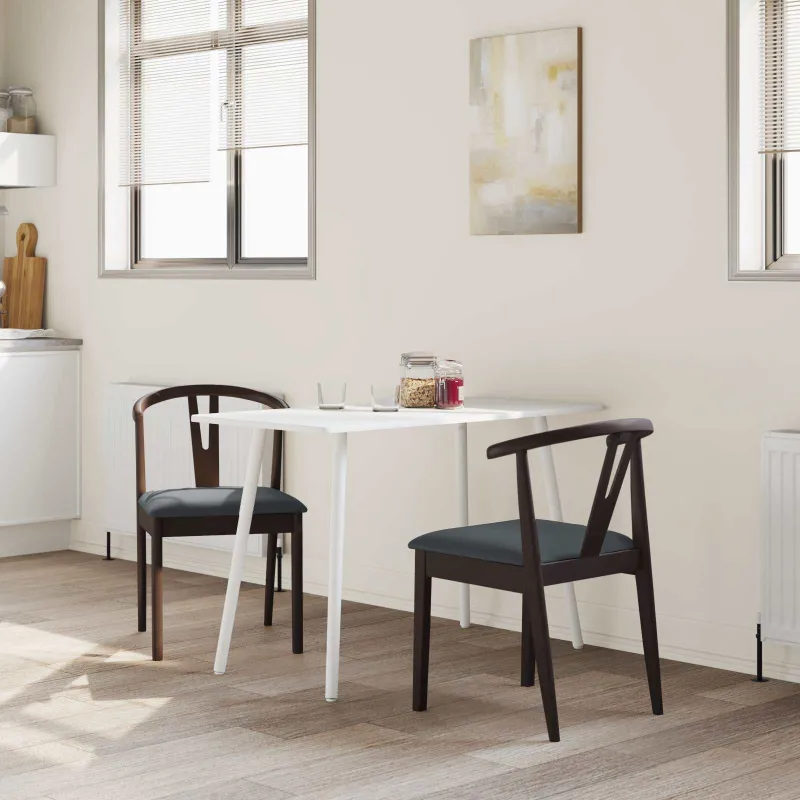 Valgomasis krėslas 2 pcs Šviesiai rudas ir juodas
