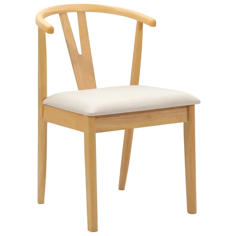 Valgomasis krėslas 2 pcs Natūralus ir šviesus
