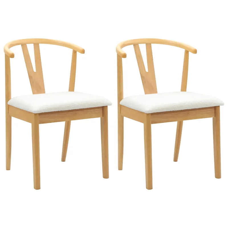 Valgomasis krėslas 2 pcs Natūralus ir šviesus