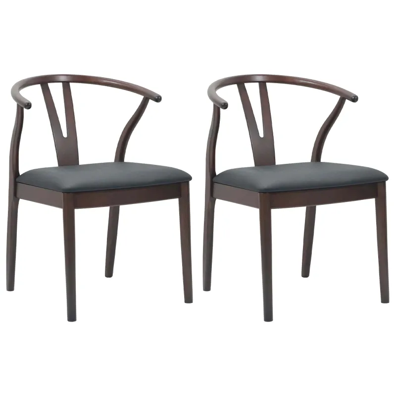 Valgomasis krėslas 2 pcs Šviesiai rudas ir juodas
