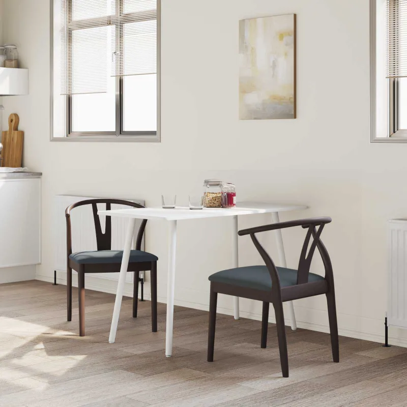 Valgomasis krėslas 2 pcs Šviesiai rudas ir juodas